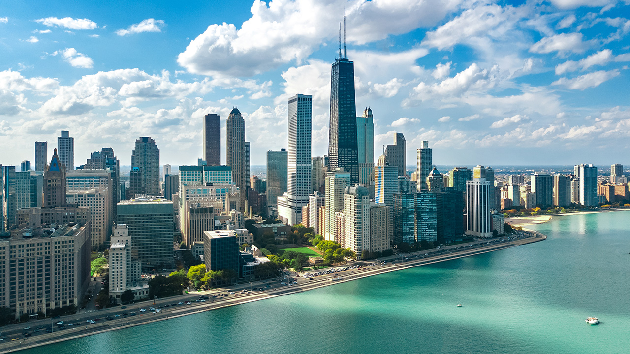 Chicago Skyline during daytime over water view